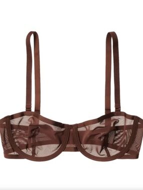 Espresso Brown THE BALCONETTE - MESH Wired Bra 34F (34DDD)